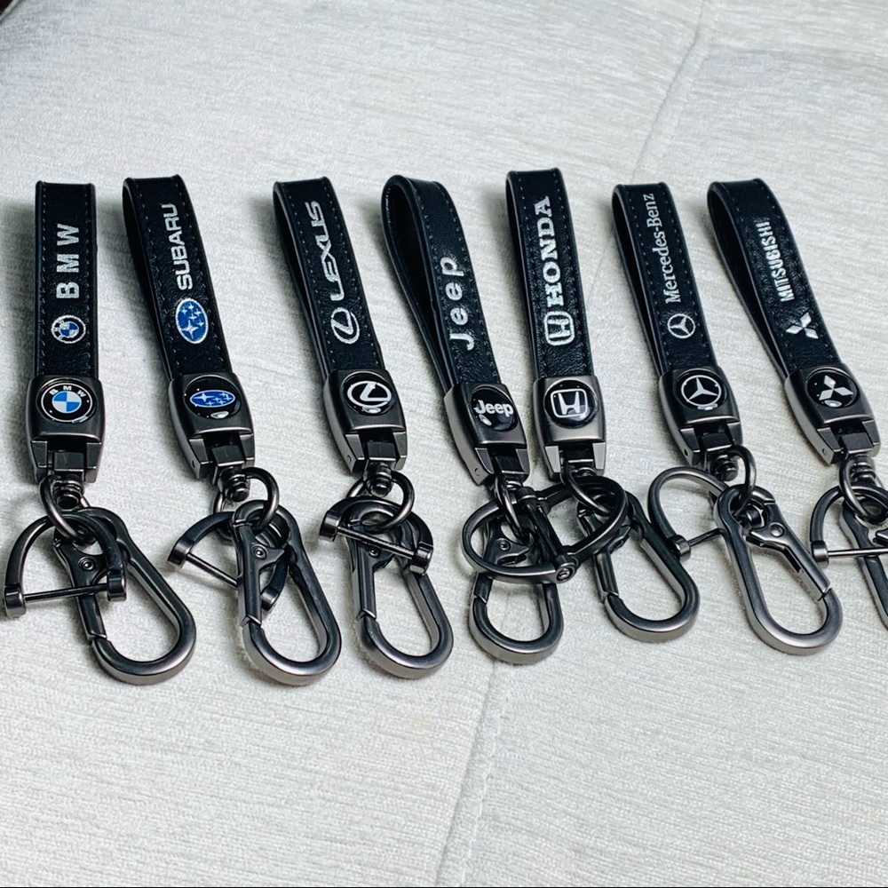 Leather Car logo Keychain all brand in stock. Each keychain. $20
